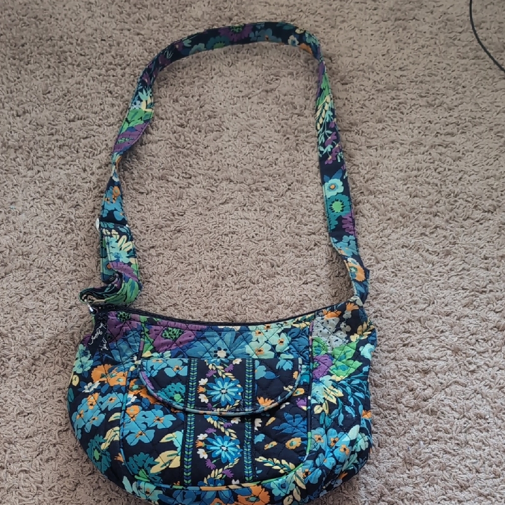 Vera Bradley Blue and Green Quilted Shoulder Bag